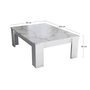 Voir la diapositive 4 : BEST MOBILIER Amaury - table basse - blanc - plateau effet marbre - 126 cm
