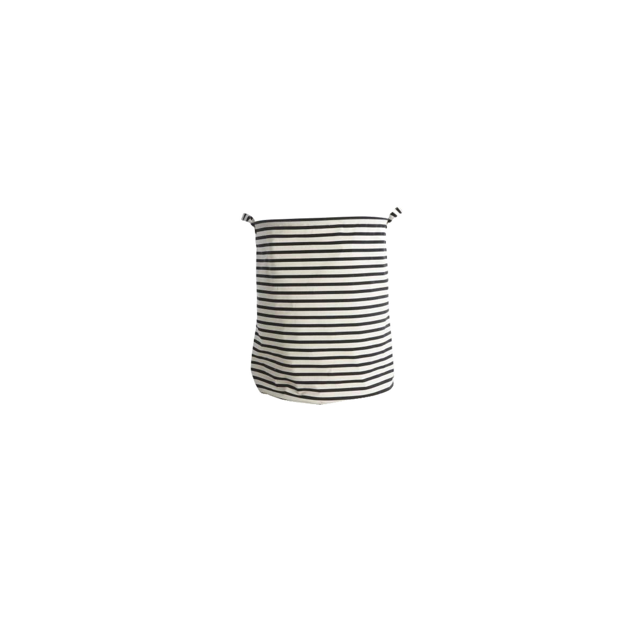 HOUSE DOCTOR Panier à linge House Doctor stripes noir/blanc