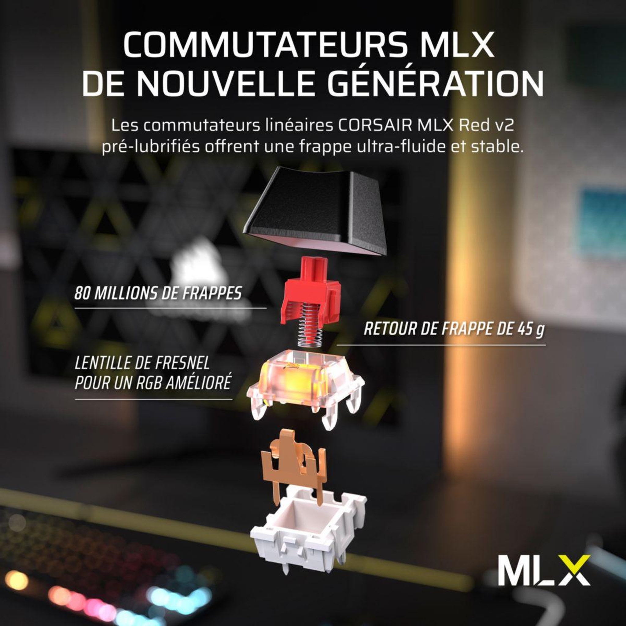 Voir la diapositive 5 : Corsair Clavier gamer sans fil k70 core tkl wireless