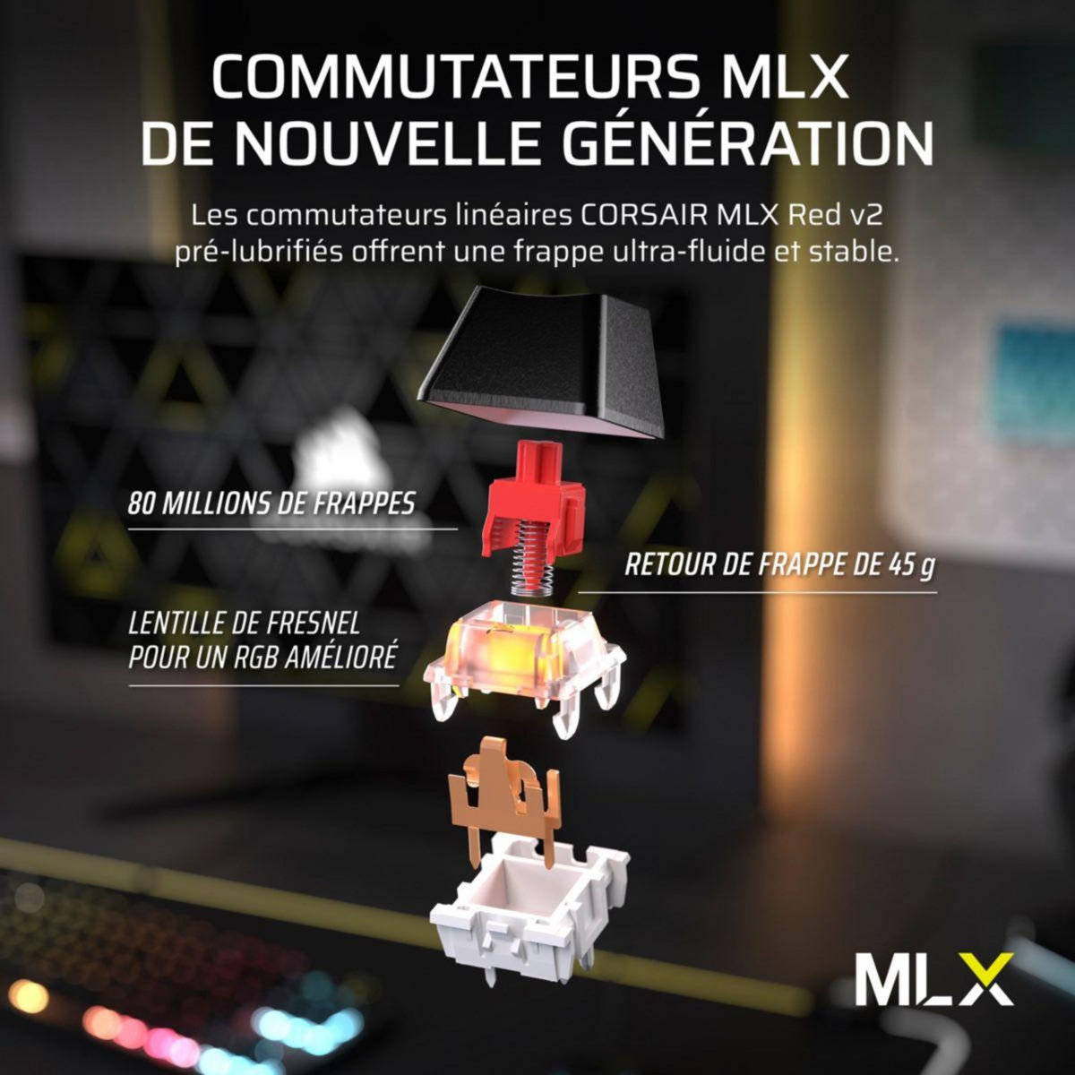 Corsair Clavier gamer sans fil K70 CORE TKL Wireless