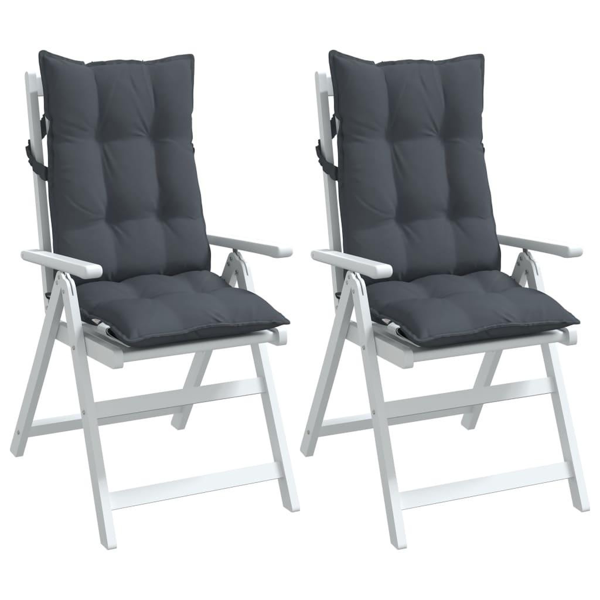 Voir la diapositive 4 : VIDAXL Coussins de chaise a dossier haut lot de 2 anthracite