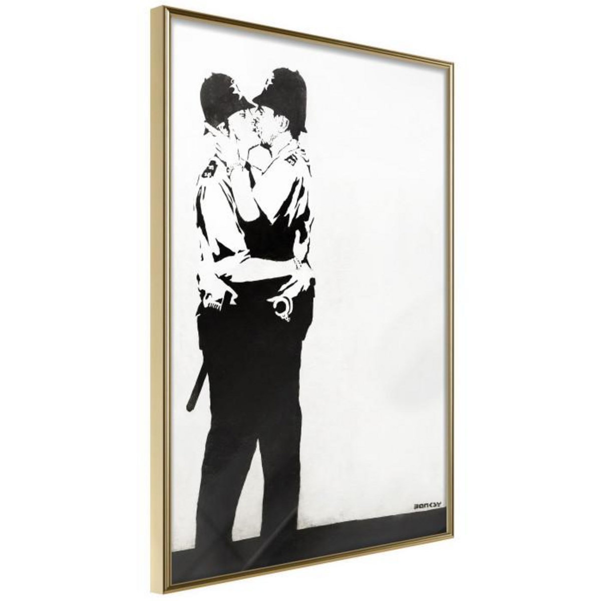 Paris Prix Affiche Murale Encadrée  Banksy Kissing Coppers II