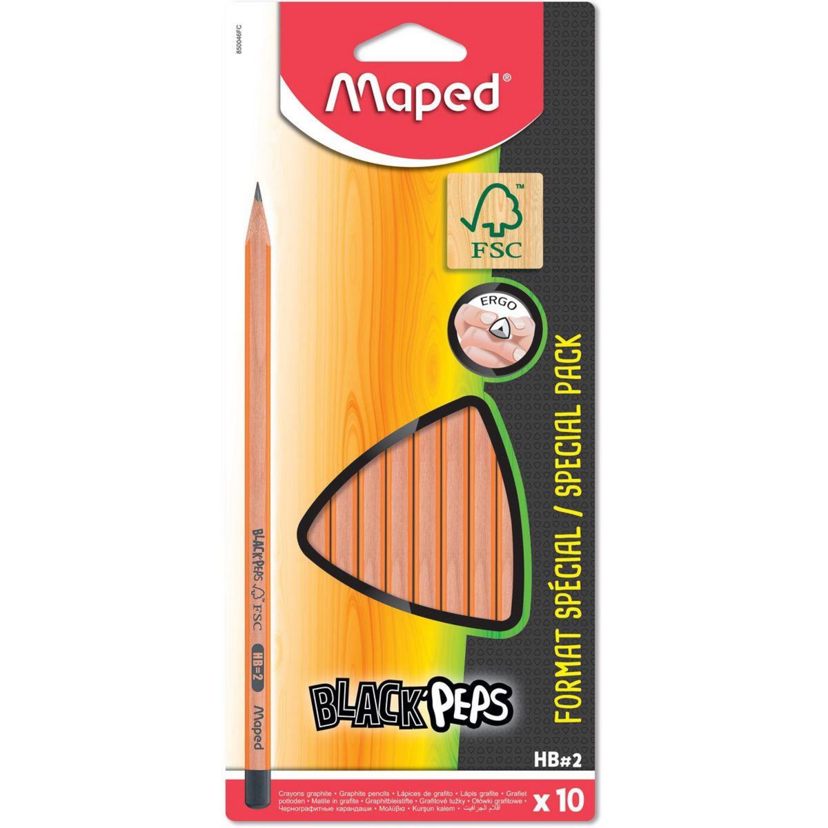 MAPED Lot de 10 crayons graphite HB Black'Peps