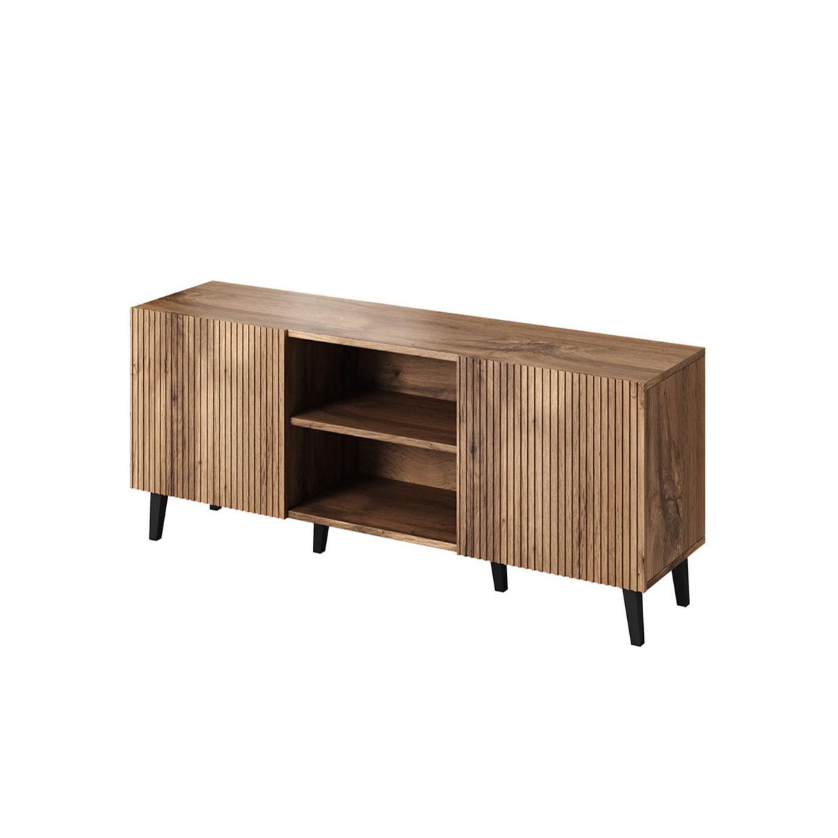 BEST MOBILIER Come - meuble tv - effet bois - 2 portes et 2 niches - 150 cm