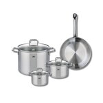 ELO Ensemble de 1 Poêle de cuisson 28 cm et 3 faitouts 14, 16 et 26 cm Elo Profi Citrin