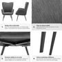 Voir la diapositive 5 : tectake Fauteuil rembourré Velours côtelé large anthracite/noir