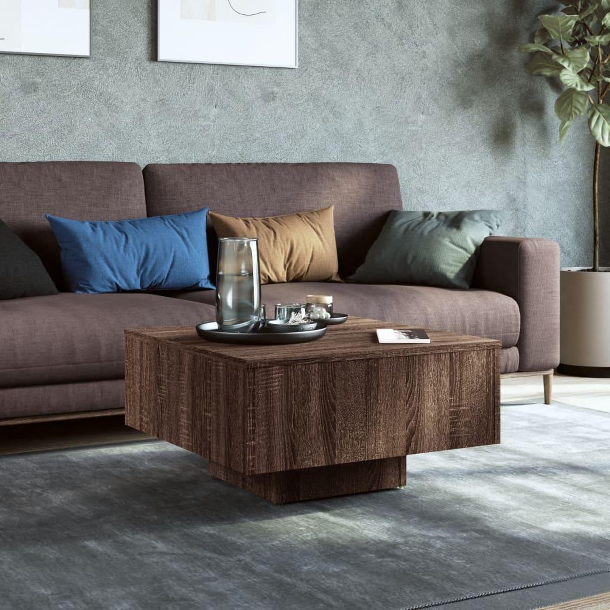 Voir la diapositive 3 : VIDAXL Table basse Chene marron 60x60x31,5 cm Bois d'ingenierie