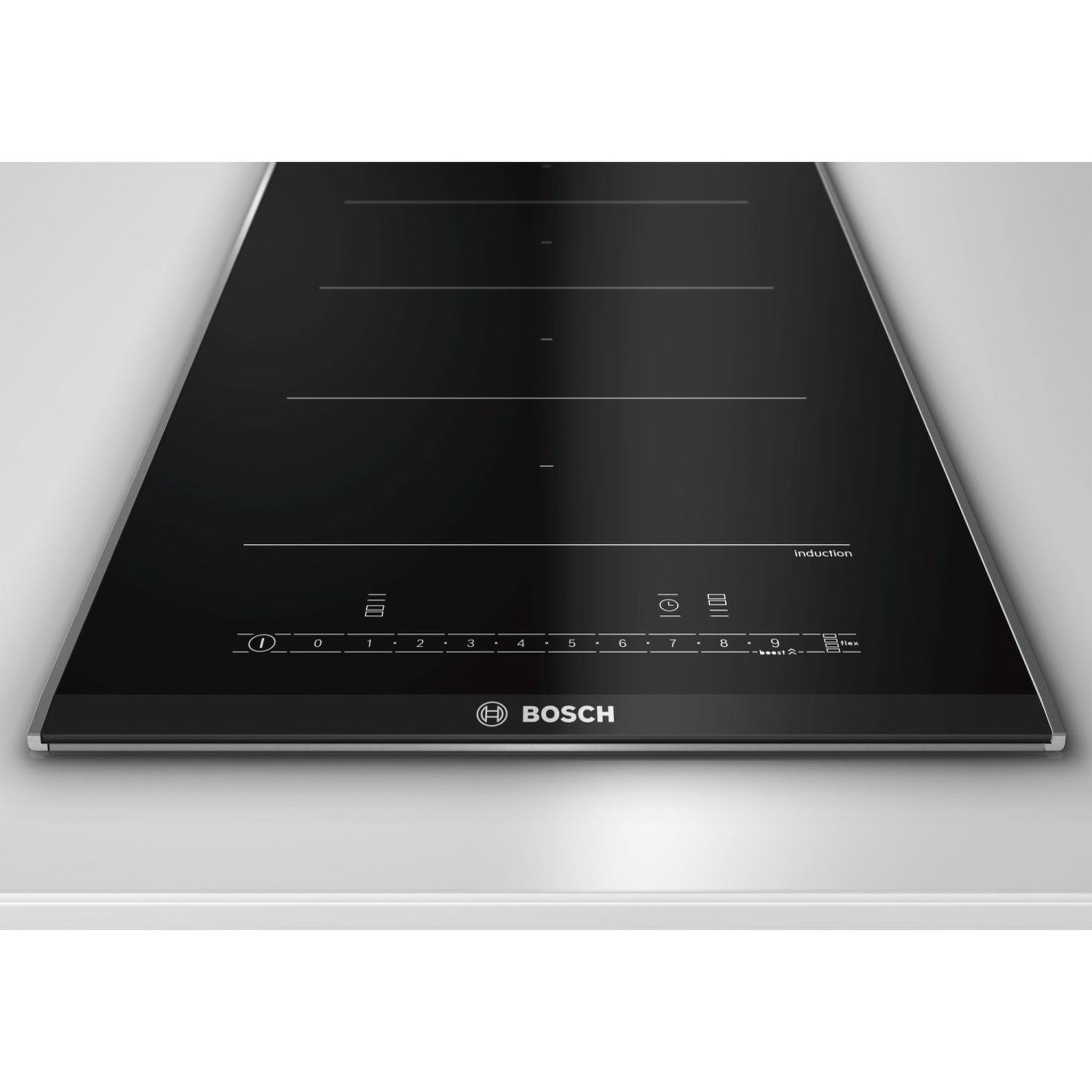Voir la diapositive 3 : BOSCH Table domino induction 30cm 2 feux 3700w noir - PXX375FB1E