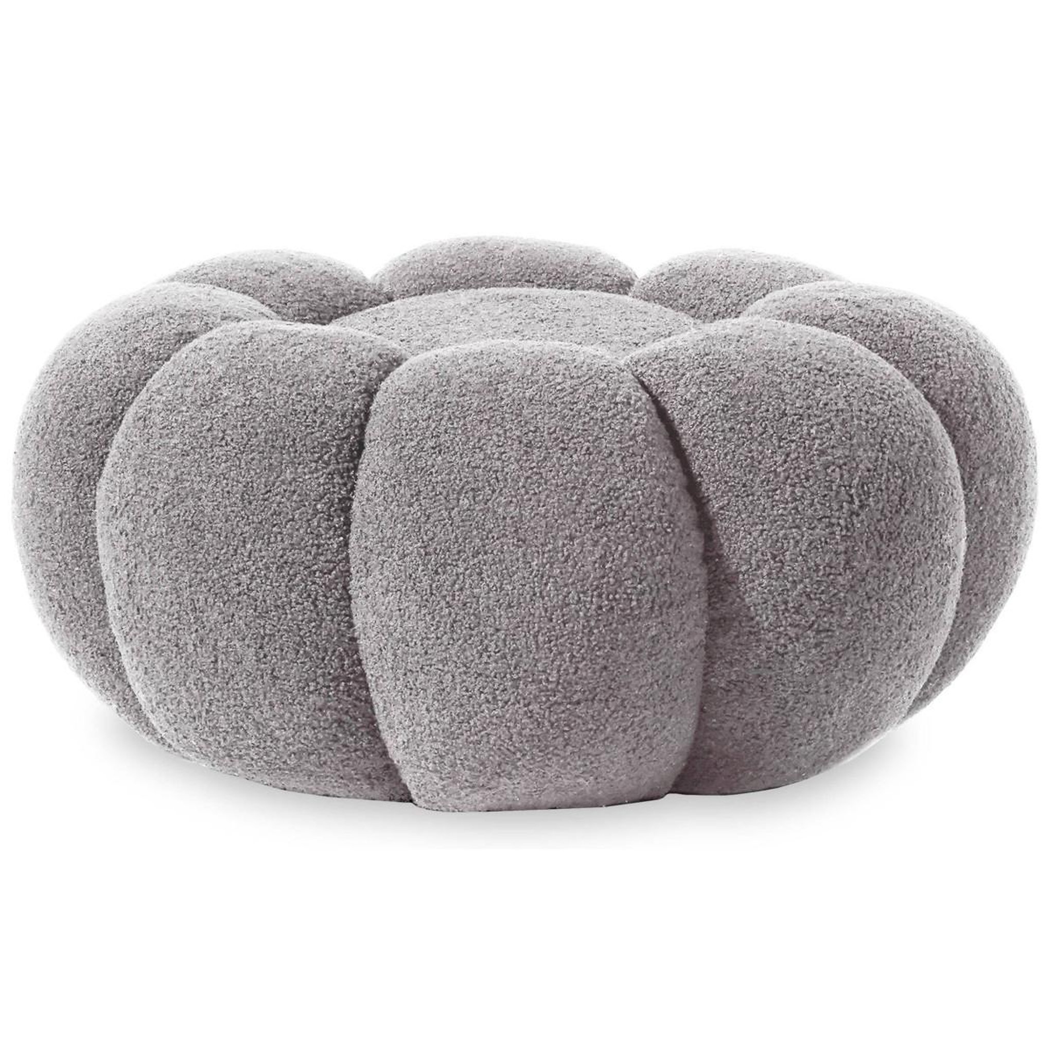Voir la diapositive 2 : Paris Prix Pouf design fleur  bouclette  61cm gris