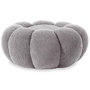 Voir la diapositive 2 : Paris Prix Pouf Design Fleur  Bouclette  61cm Gris