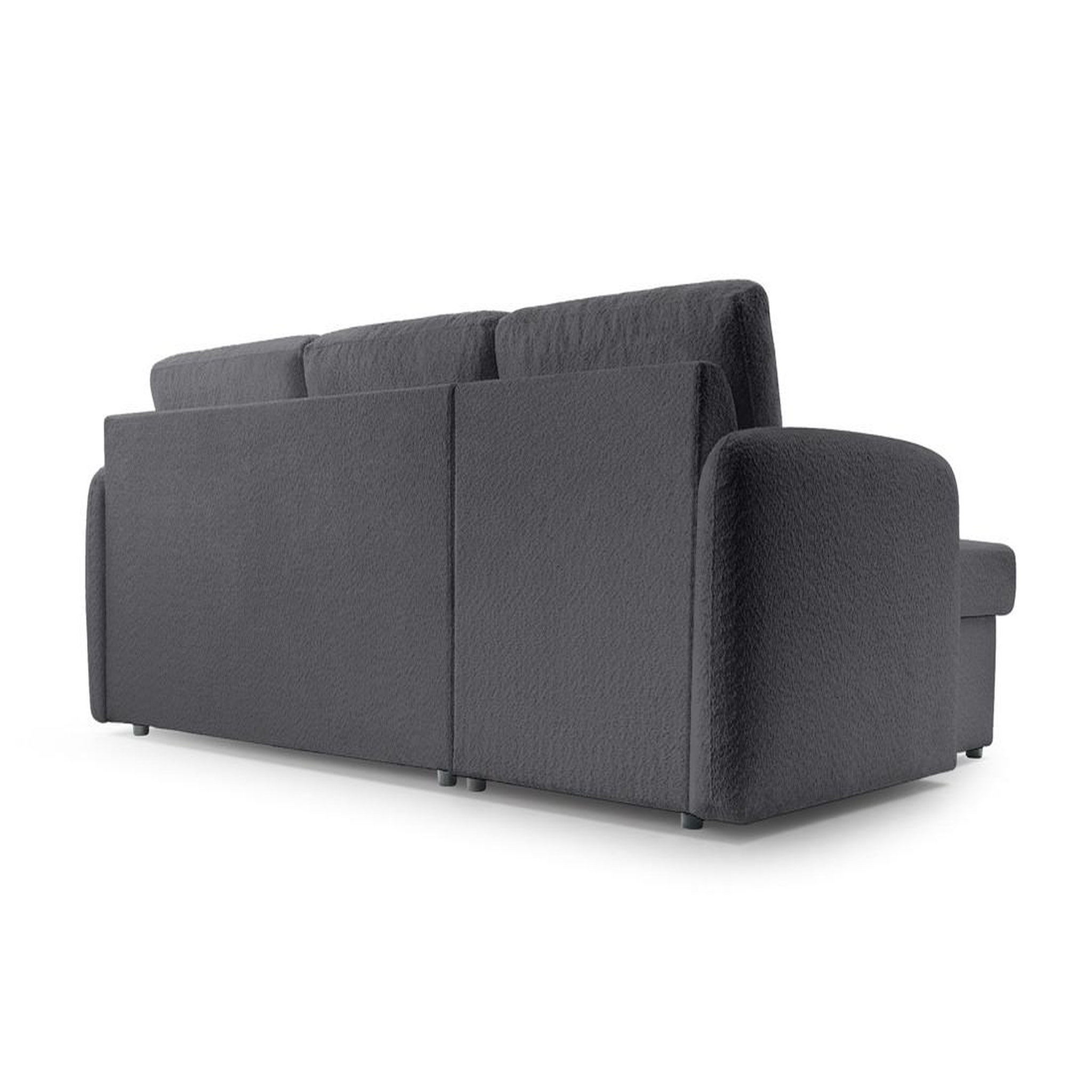 Voir la diapositive 6 : BEST MOBILIER Pocatello - canapé d'angle réversible 4 places - convertible avec coffre - en tissu bouclette
