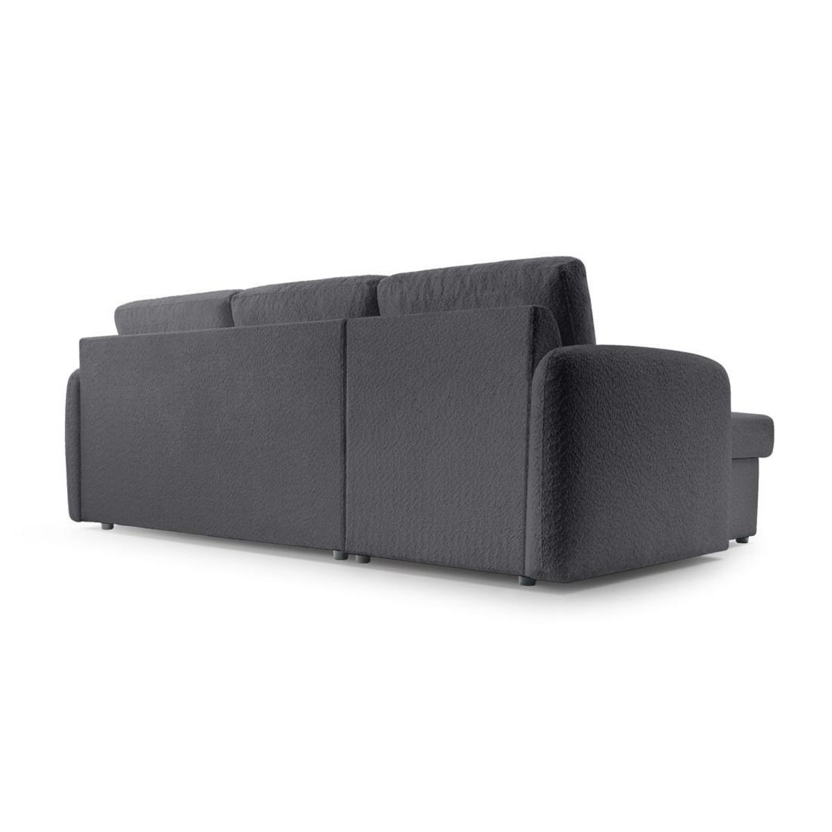 BEST MOBILIER Pocatello - canapé d'angle réversible 4 places - convertible avec coffre - en tissu bouclette