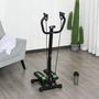 Voir la diapositive 2 : HOMCOM Mini stepper avec guidon, extenseurs, écran LCD multifonction et tapis antidérapant noir et vert