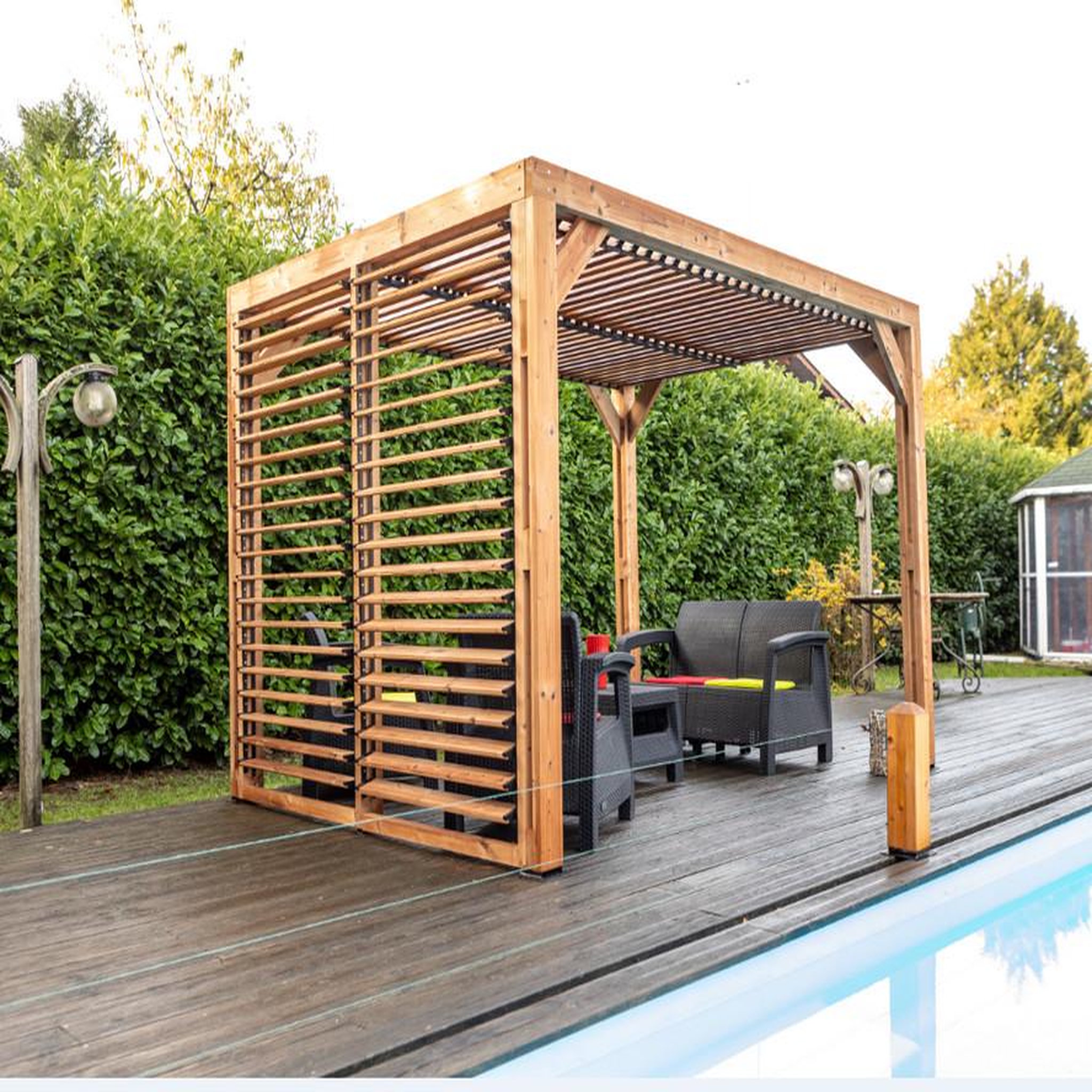 Voir la diapositive 4 : Hisense Pergola 7.32m² bois traité - tho2331vt