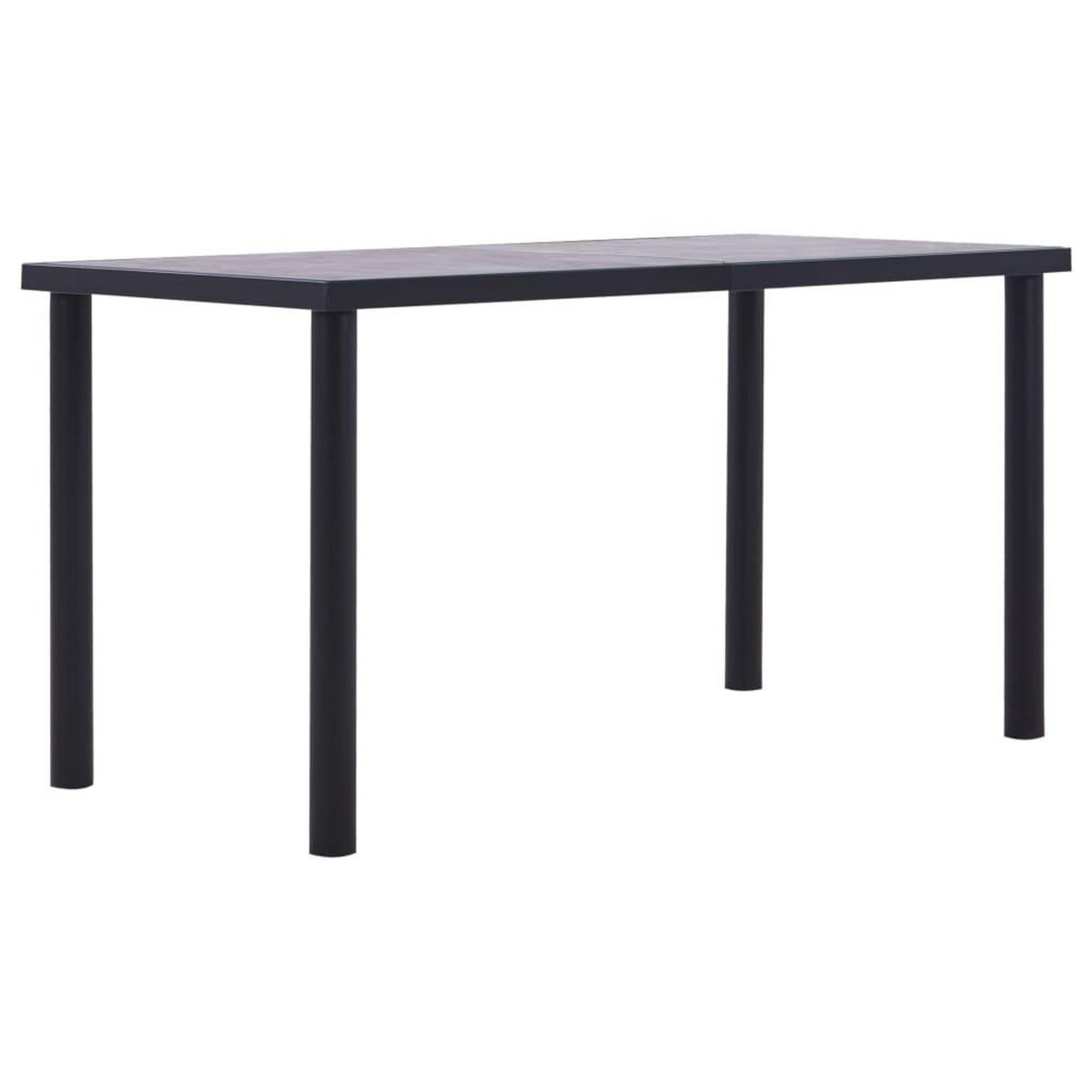 VIDAXL Table a manger Noir et gris beton 140x70x75 cm MDF