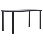 VIDAXL Table a manger Noir et gris beton 140x70x75 cm MDF