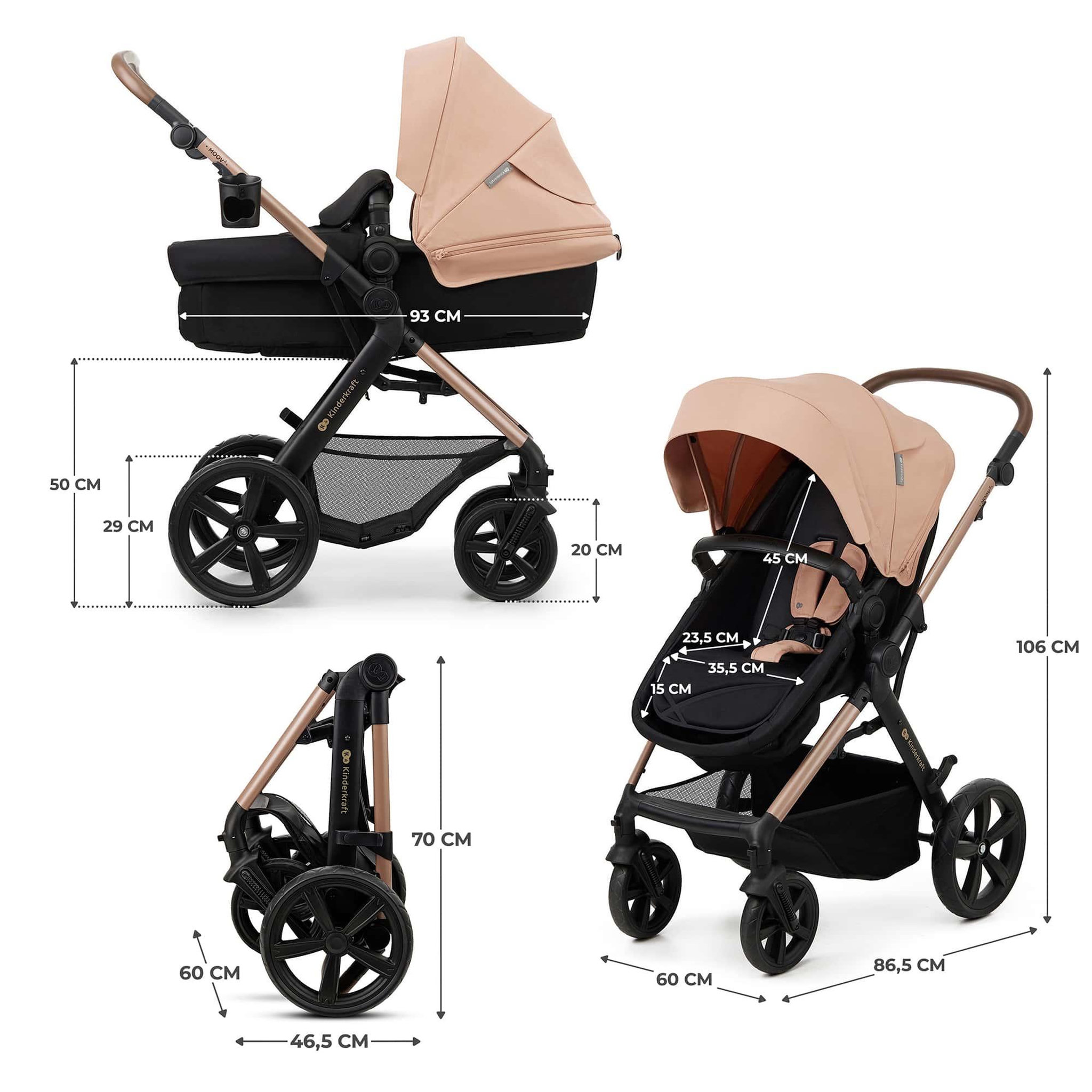 Voir la diapositive 6 : KINDERKRAFT Poussette 4en1 moov 2 pratique et confortable