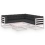 Voir la diapositive 2 : VIDAXL Salon de jardin 6 pcs avec coussins Bois de pin massif