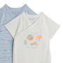 Voir la diapositive 2 : INEXTENSO Lot de 2 body manches courtes bébé  