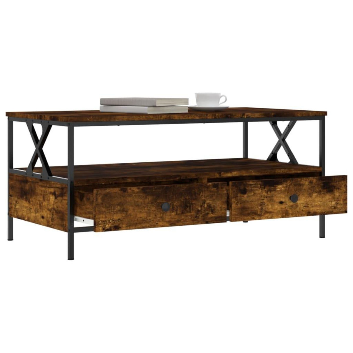 VIDAXL Table basse chene fume 100x51x45 cm bois d'ingenierie