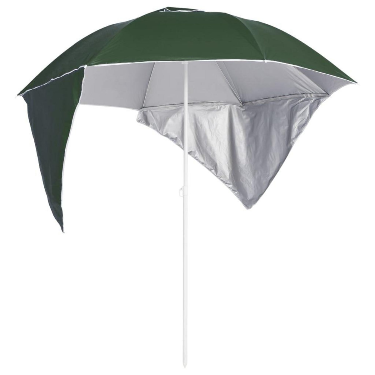 VIDAXL Parasol de plage avec parois laterales vert 215 cm