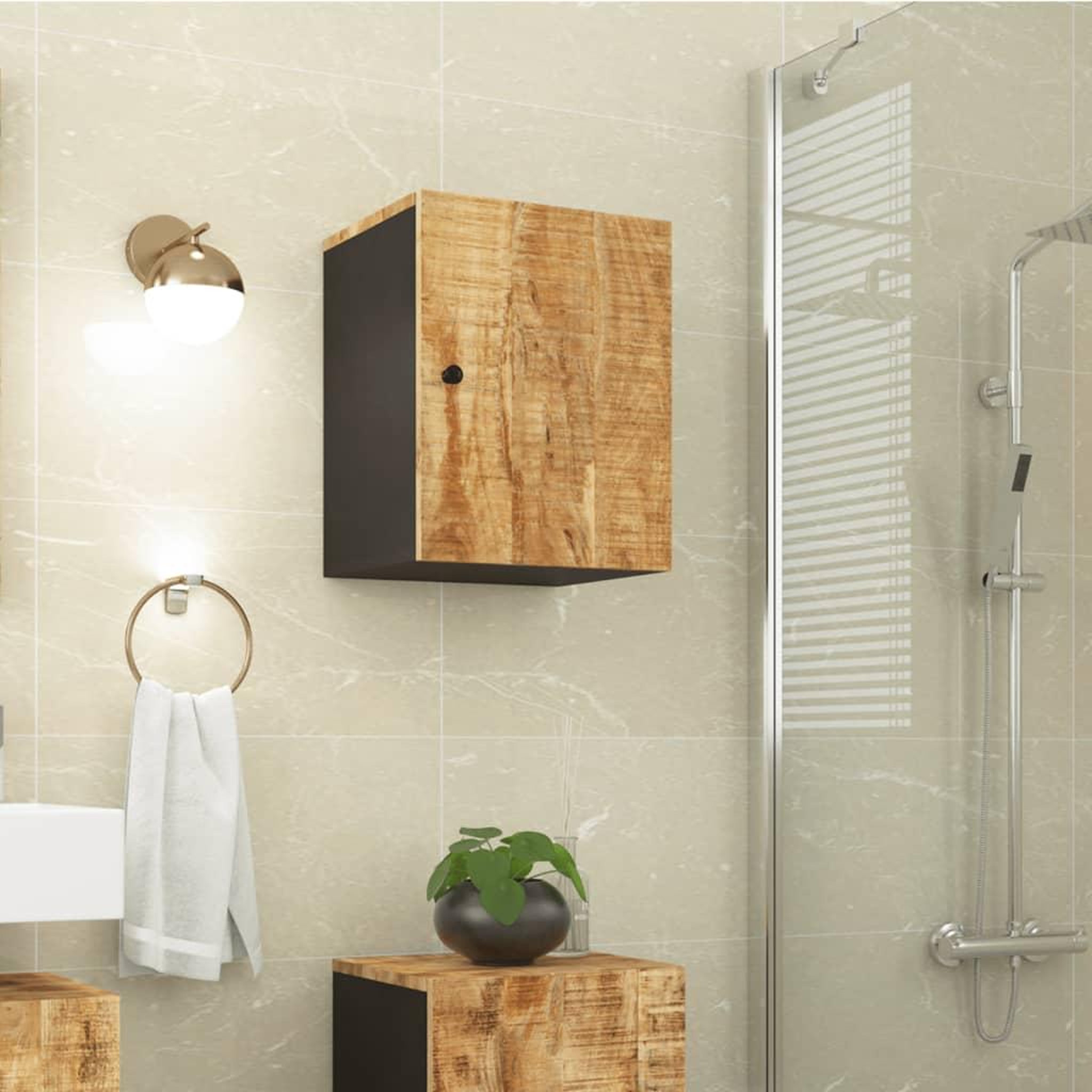VIDAXL Armoire de salle de bain murale 38x33x48cm bois massif manguier