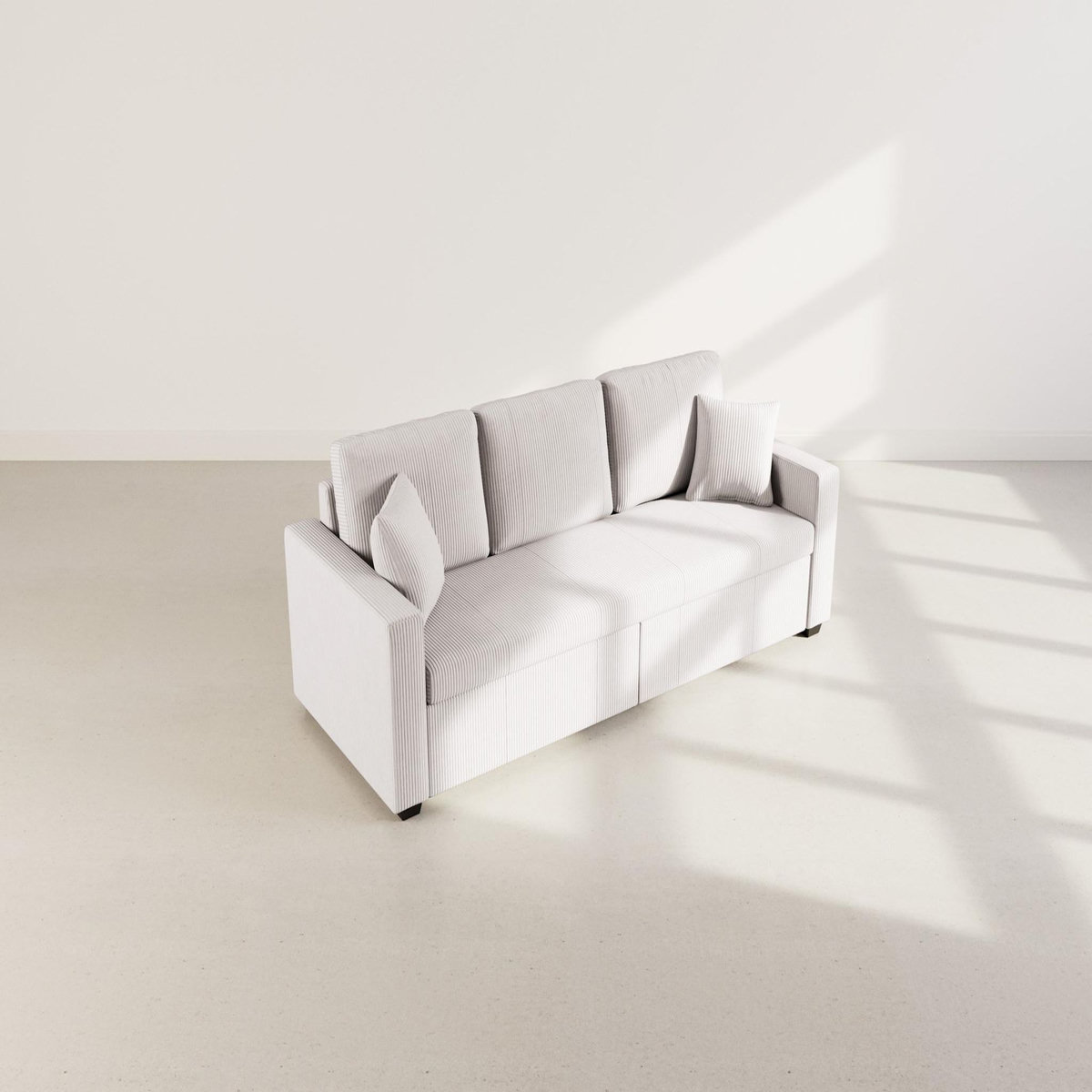 BEST MOBILIER Cyrus - canapé droit 3 places convertible en velours côtelé