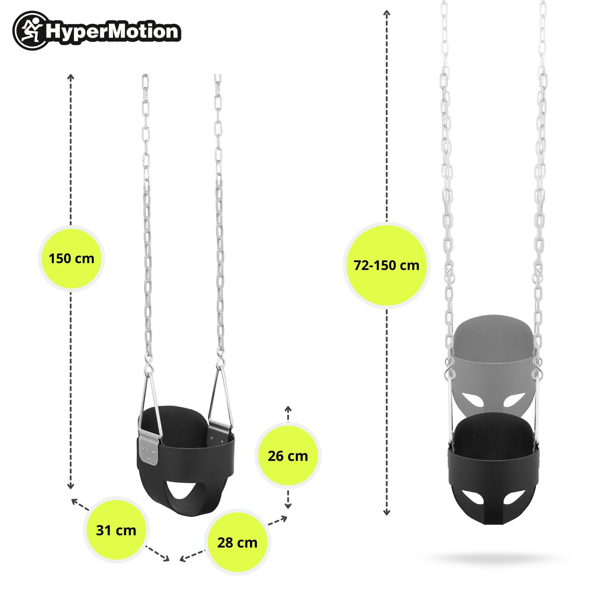 Voir la diapositive 4 : HYPERMOTION Balançoire Baquet Bébé HyperMotion - Assise EVA Confort & Sécurité Jardin 22kg