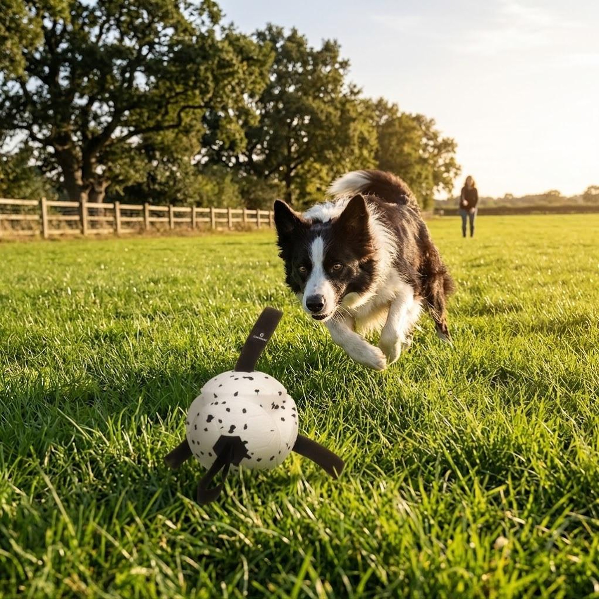 Voir la diapositive 5 : Eden Jeu balle avec rubans flottante et ultra rebondissante pour chien