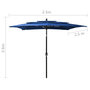 Voir la diapositive 6 : VIDAXL Parasol de jardin a 3 niveaux avec mat en aluminium bleu azure