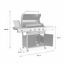  Barbecue gaz inox 17kW - Richelieu  - Barbecue 5 brûleurs dont 1 feu latéral, côté grill et côté plancha