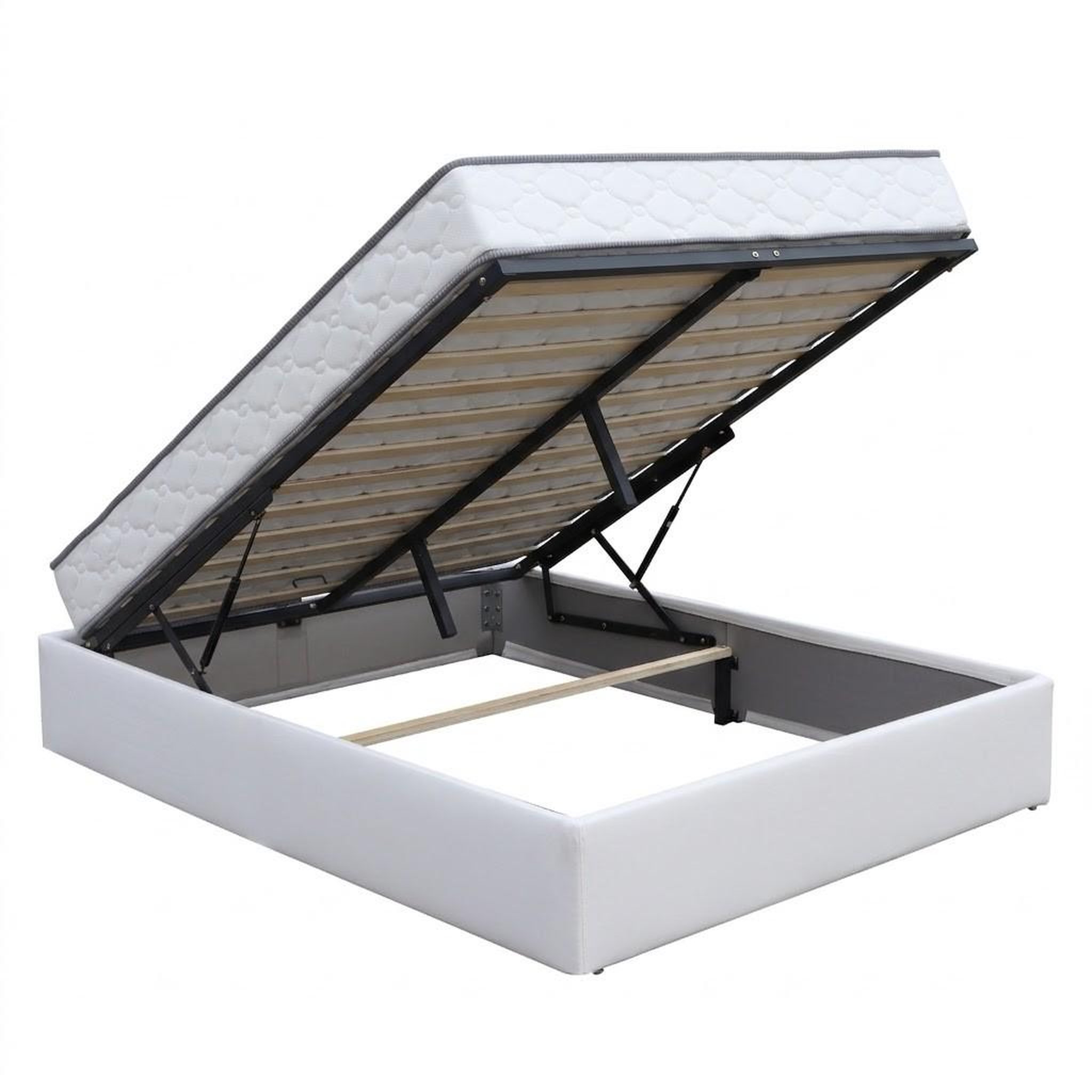 Voir la diapositive 2 : KING OF DREAMS Ensemble Lit Coffre et Matelas  Soutien Très Ferme Haute