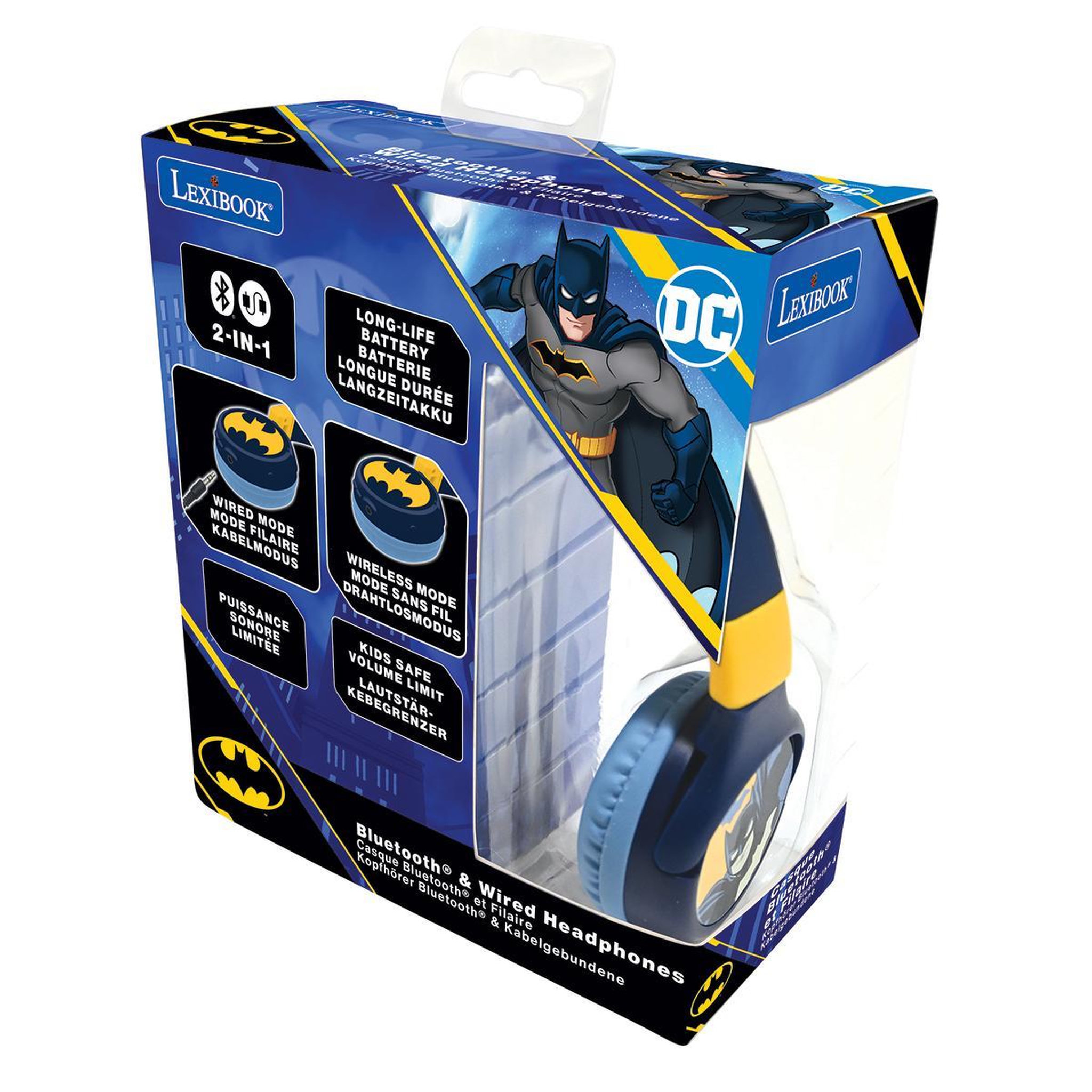Voir la diapositive 2 : Lexibook Casque 2 en 1 Batman Bluetooth et Filaire avec limitation de son
