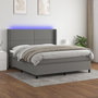Voir la diapositive 1 : VIDAXL Sommier a lattes de lit matelas LED Gris fonce 180x200 cm Tissu