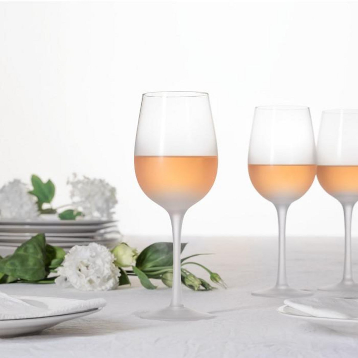 SECRET DE GOURMET Lot de 6 Verres à Vin  Givrés  38cl Transparent
