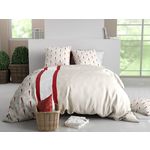 ATELIER DU COTON Parure Housse De Couette 100% Coton 57fils Rubis. Coloris disponibles : Multicolore