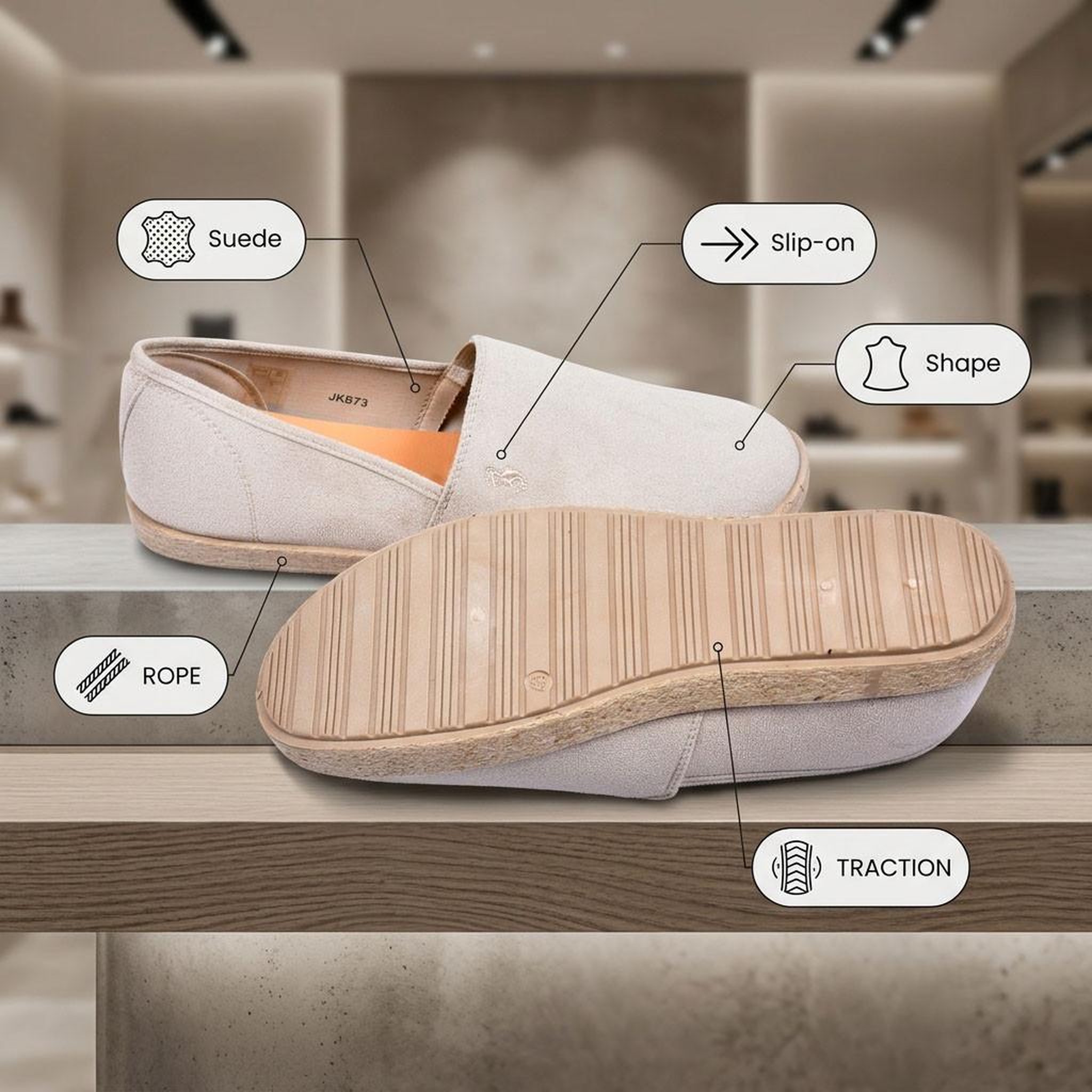 Voir la diapositive 4 : OZABI OZABI Espadrilles homme élégantes été slip-on style chic décontracté