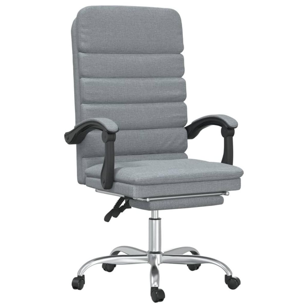 VIDAXL Fauteuil de massage inclinable de bureau Gris clair Tissu