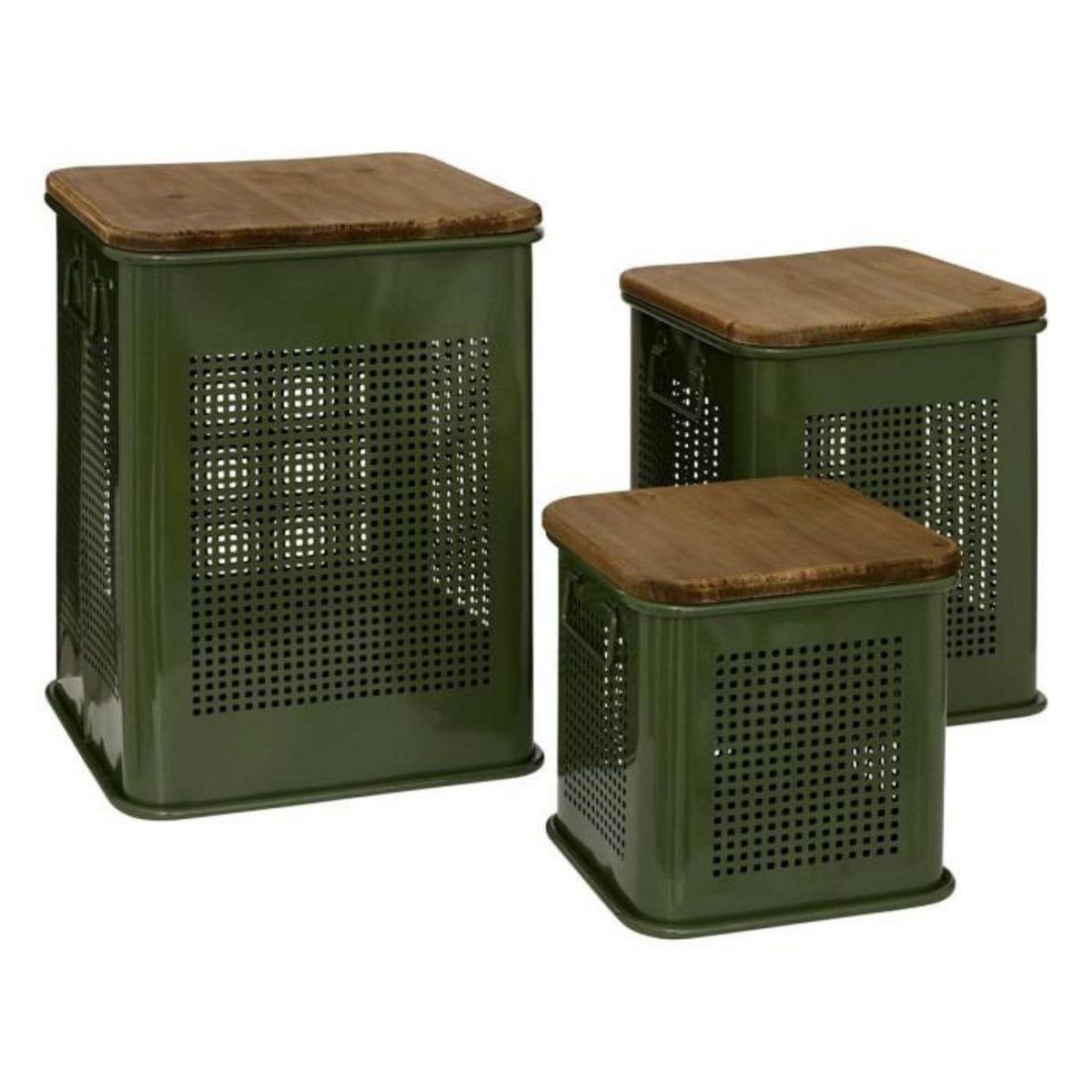 ATMOSPHERA Lot de 3 Coffres de Rangement  Azae  46cm Vert