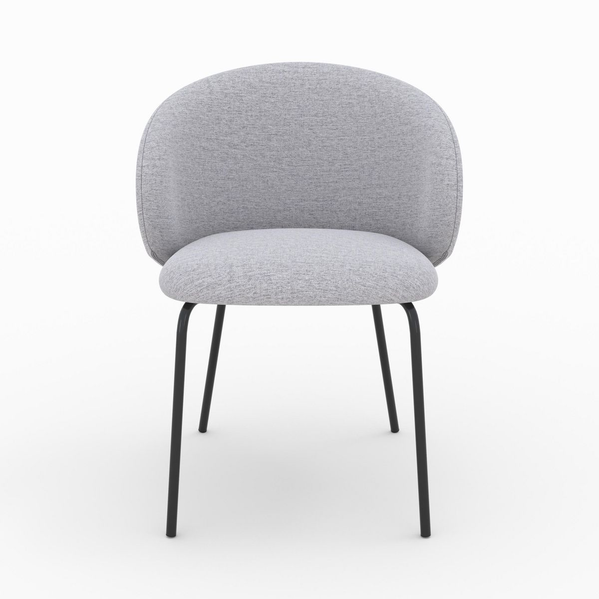 Rendez vous déco Lot de 2 chaises en tissu beige et pieds en métal noir - Victoria