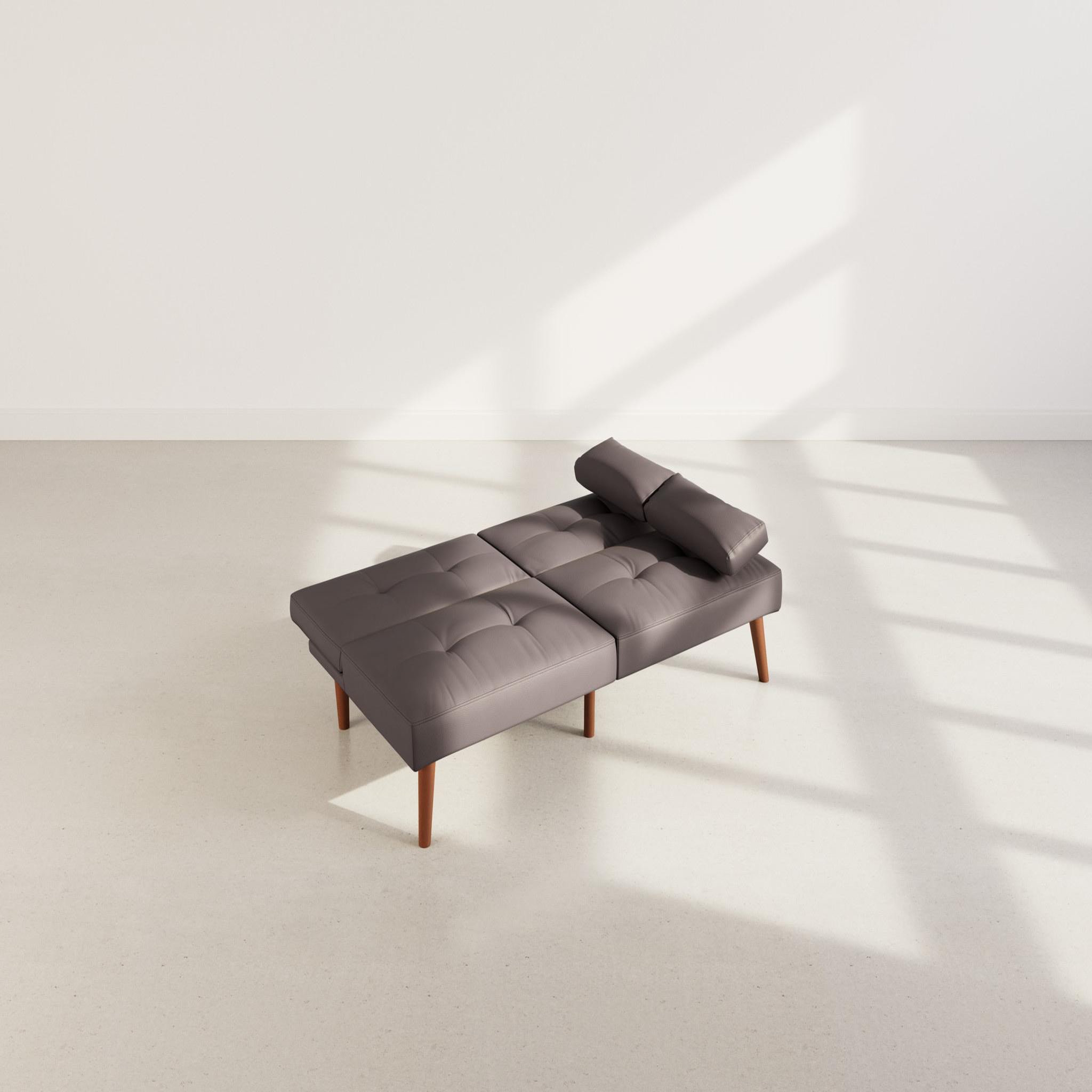 Voir la diapositive 3 : BEST MOBILIER Philae - canapé convertible clic-clac 2 places - en simili