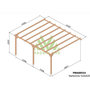 Voir la diapositive 2 : JARDIDECO Pergola adossée en bois massif Narbonne 510 x 420 cm - Maderland
