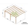 Voir la diapositive 2 : JARDIDECO Pergola adossée en bois massif Narbonne 510 x 420 cm - Maderland