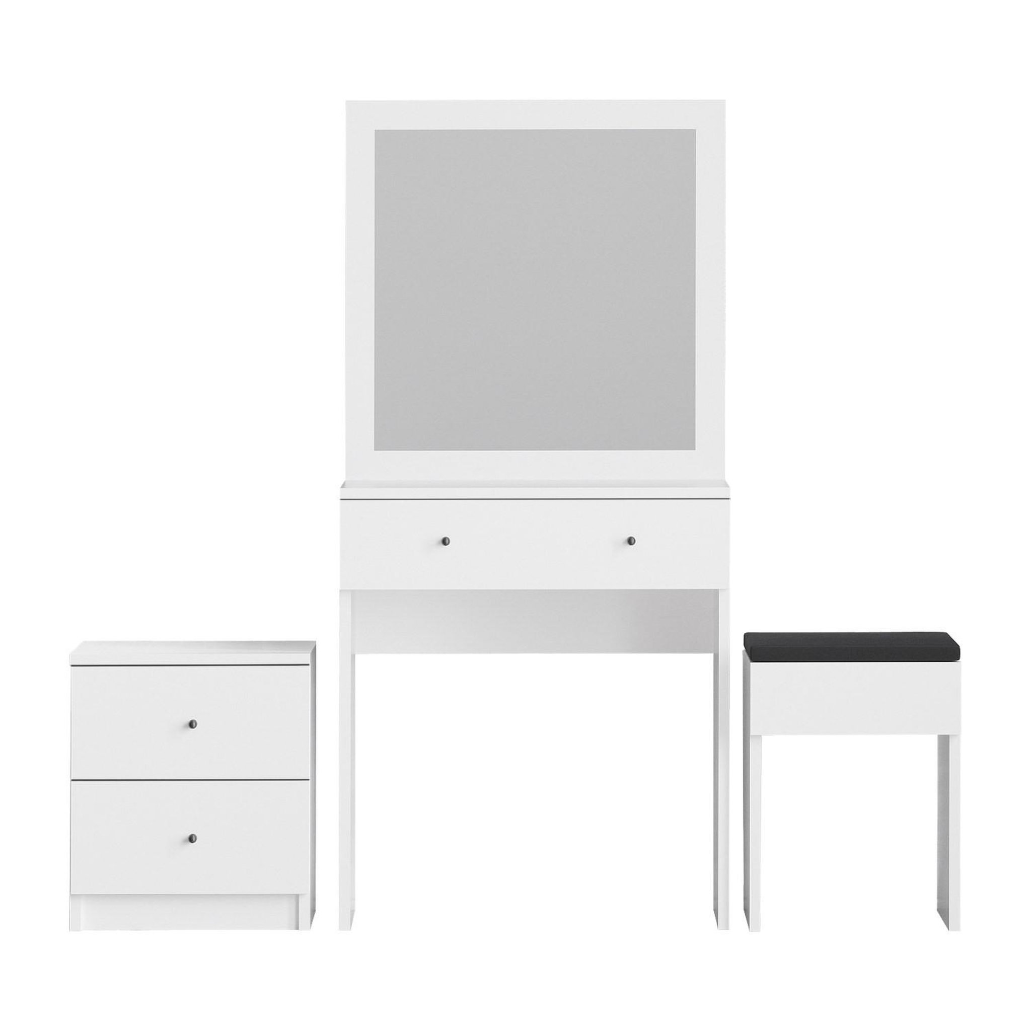 Habitat et Jardin Ensemble de coiffeuse en bois  nice  - 65 x 35 x 139 cm - blanc