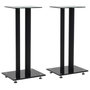 Voir la diapositive 1 : VIDAXL Support haut parleur 2pc Verre trempé Design 2 colonnes Noir