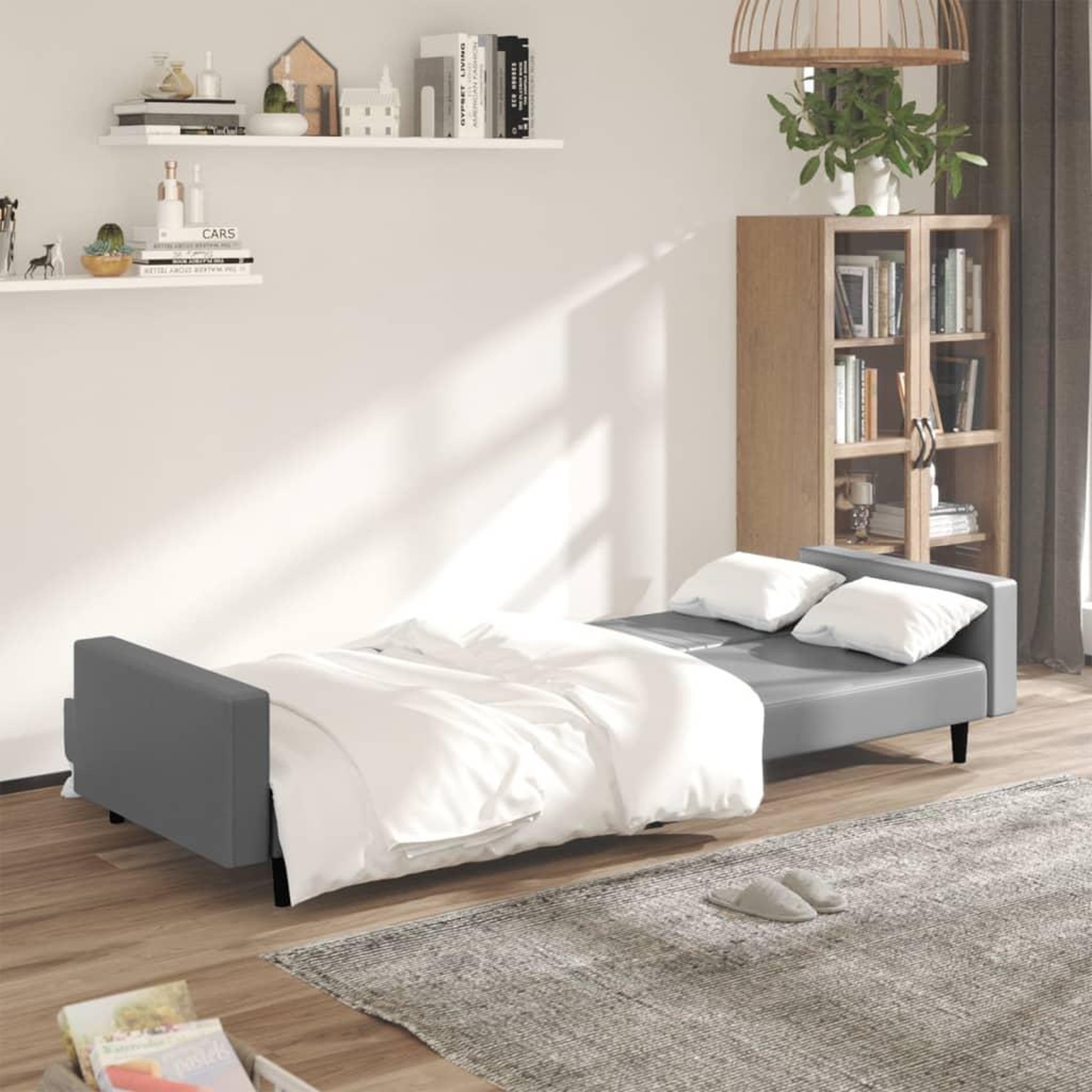 Voir la diapositive 3 : VIDAXL Canape-lit 2 places gris similicuir