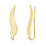 L'ATELIER D'AZUR Boucles d'Oreilles Or 18 Carats 750 Jaune - Contours Grimpeurs - Feuilles