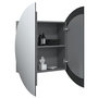 Voir la diapositive 5 : VIDAXL Armoire de salle de bain miroir rond et LED Gris 54x54x17,5 cm