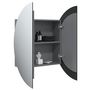 Voir la diapositive 5 : VIDAXL Armoire de salle de bain miroir rond et LED Gris 54x54x17,5 cm