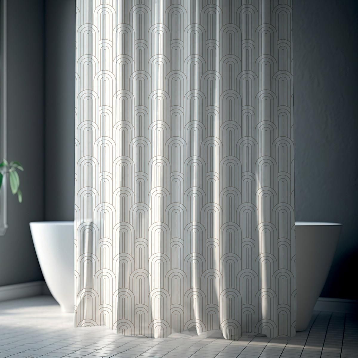 GUY LEVASSEUR Rideau de douche imprimé arche en polyester RETRO